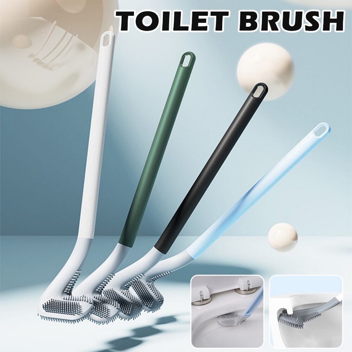 L Shape Silicone Toilet Brush Scrubber