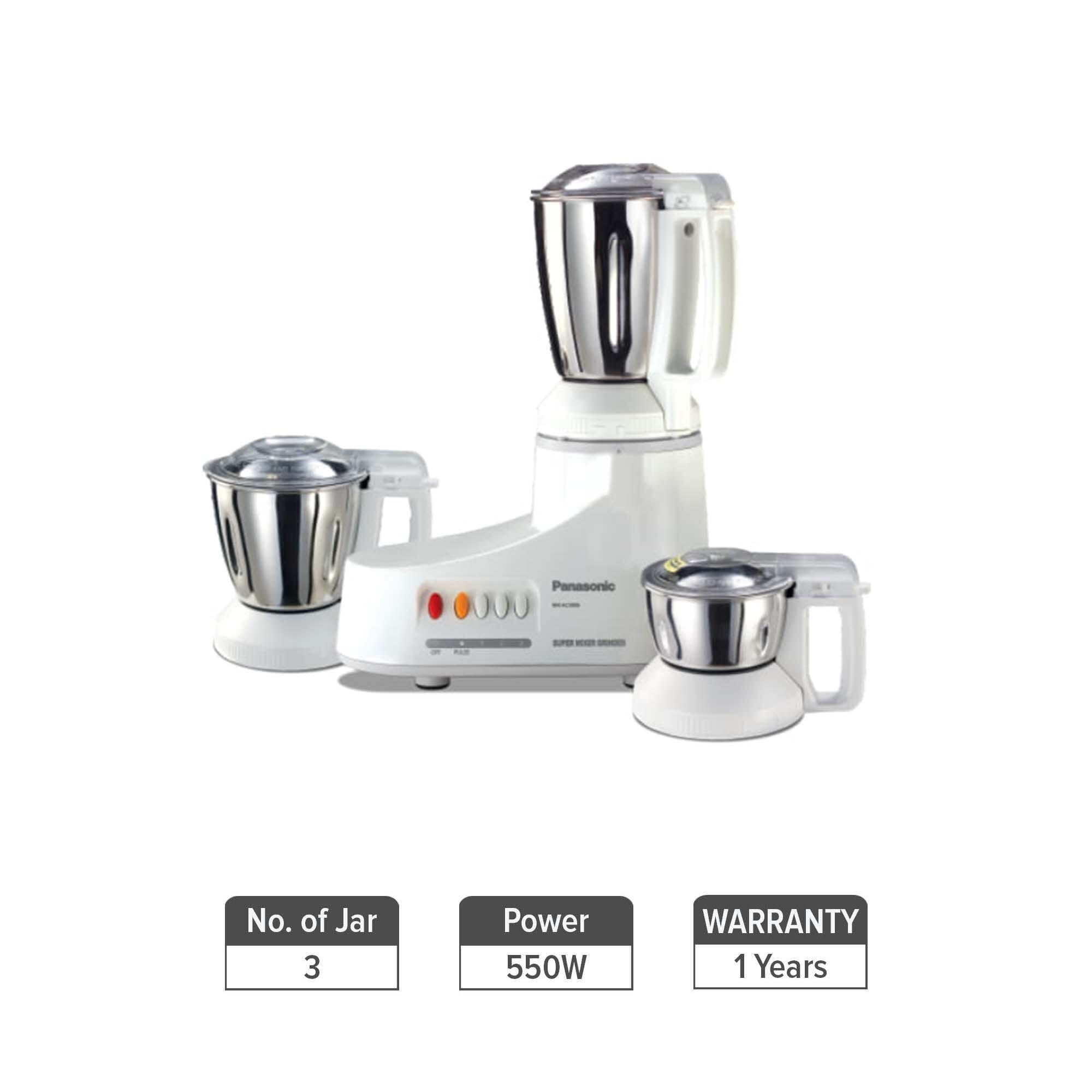 Panasonic MX-AC400 550W 4 Jar Super Mixer Grinder - (Silver)