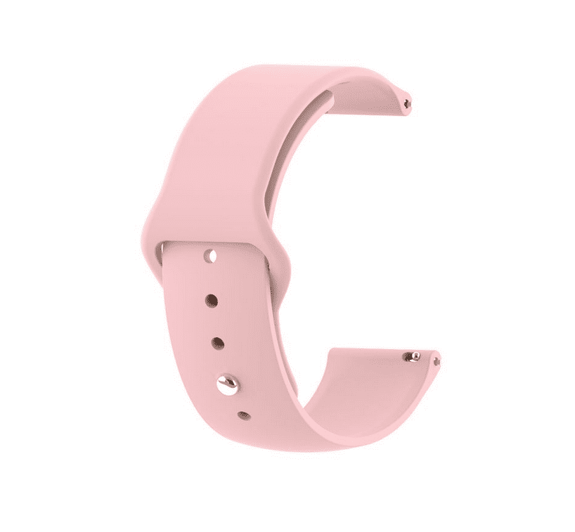 22mm Silicone Solid Color Watch Band (Pink)