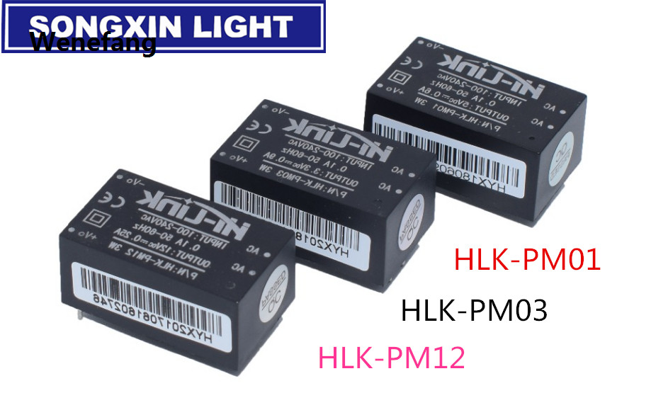 Wenefang HLK-PM01 HLK-PM03 HLK-PM12 AC-DC 220V to 5V/3.3V/12V Mini Power Portable Supply Module Intelligent Household Switch HLK-5M05 5M12 5M03