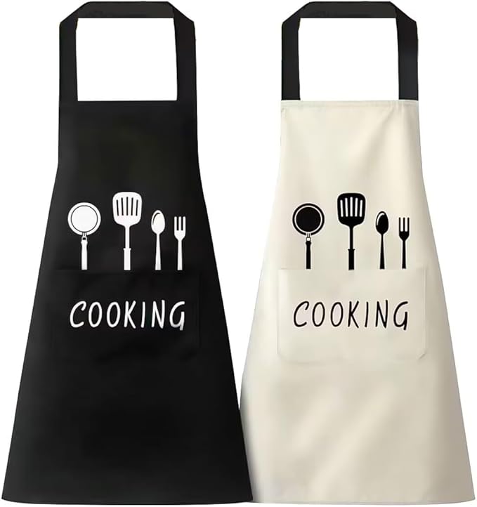 Waterproof And Oilproof Kitchen Aprons for Women, Cooking Apron for Cooking, Baking, Chefs Apron with Pocket