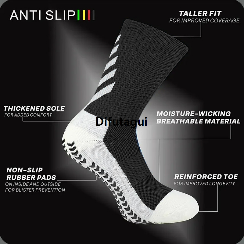 Socks Riding Outdoor Anti Slip Cushion Soccer Men's High Quality Socks Sports Socks Grip Thick Towel Bottom Socks