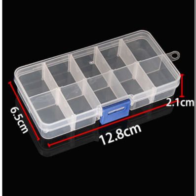 Plastic Box Transparent Storage Container. Plastic Box. 10 Adjustable Grid Compartments