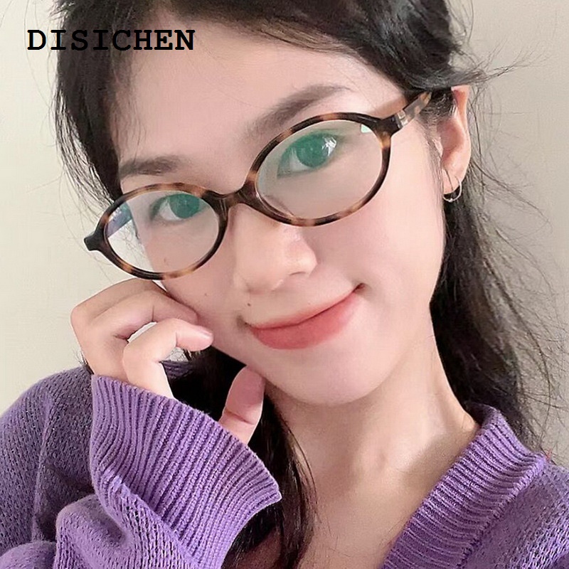 DISICHEN 2025 New New Anti Blue Light Eyeglasses Korean Fashion Oval Small Frame Men Women Computer Reading Glasses Y2k Eyewear