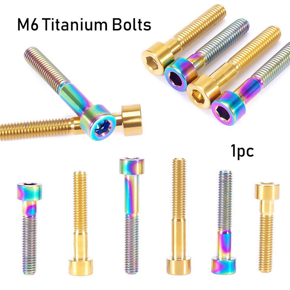 1pc High quality Bikes Accessories Cap Ti Screws Bikes Fastening Bicycle Headset M6 Titanium Bolts Fixing Stem Top