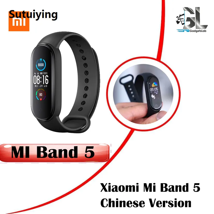 Sutuiying Xiaomi Mi Smart Band 5 Smart Watch Sports Bracelet Dynamic Color AMOLED Screen 11 Sports Modes