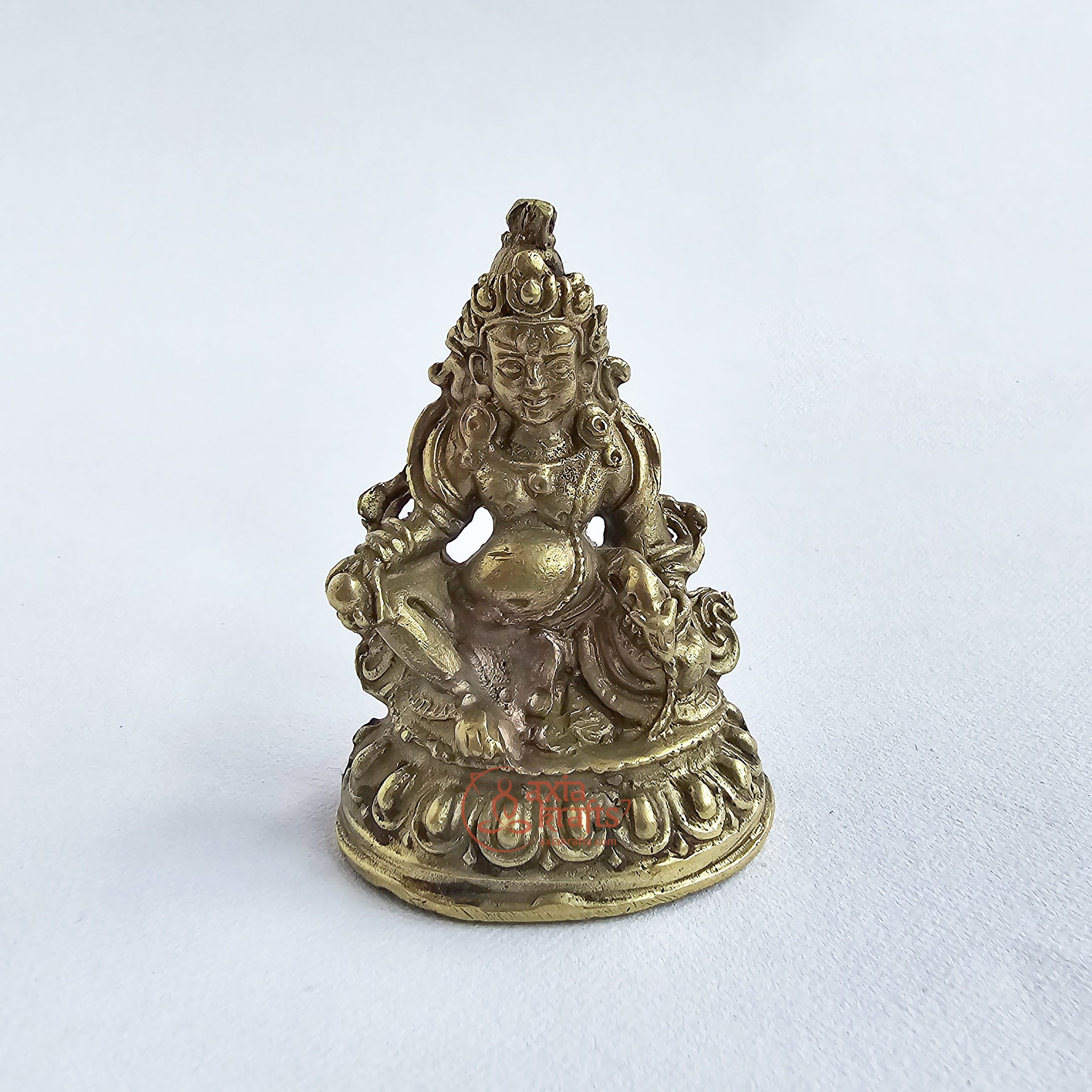 Axia Krafts Brass Lord Kuber Murti 2 inches | Statue of Treasure Wealth