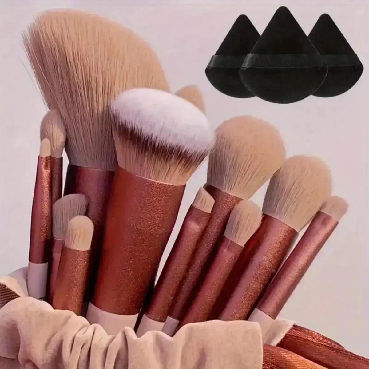 、Powder Flawless Cruelty, Gentle Set Bristle Pieces 13 Premium Synthetic Nylon Makeup Brush－Soft, Non-Essential, For Foundation, Blush,