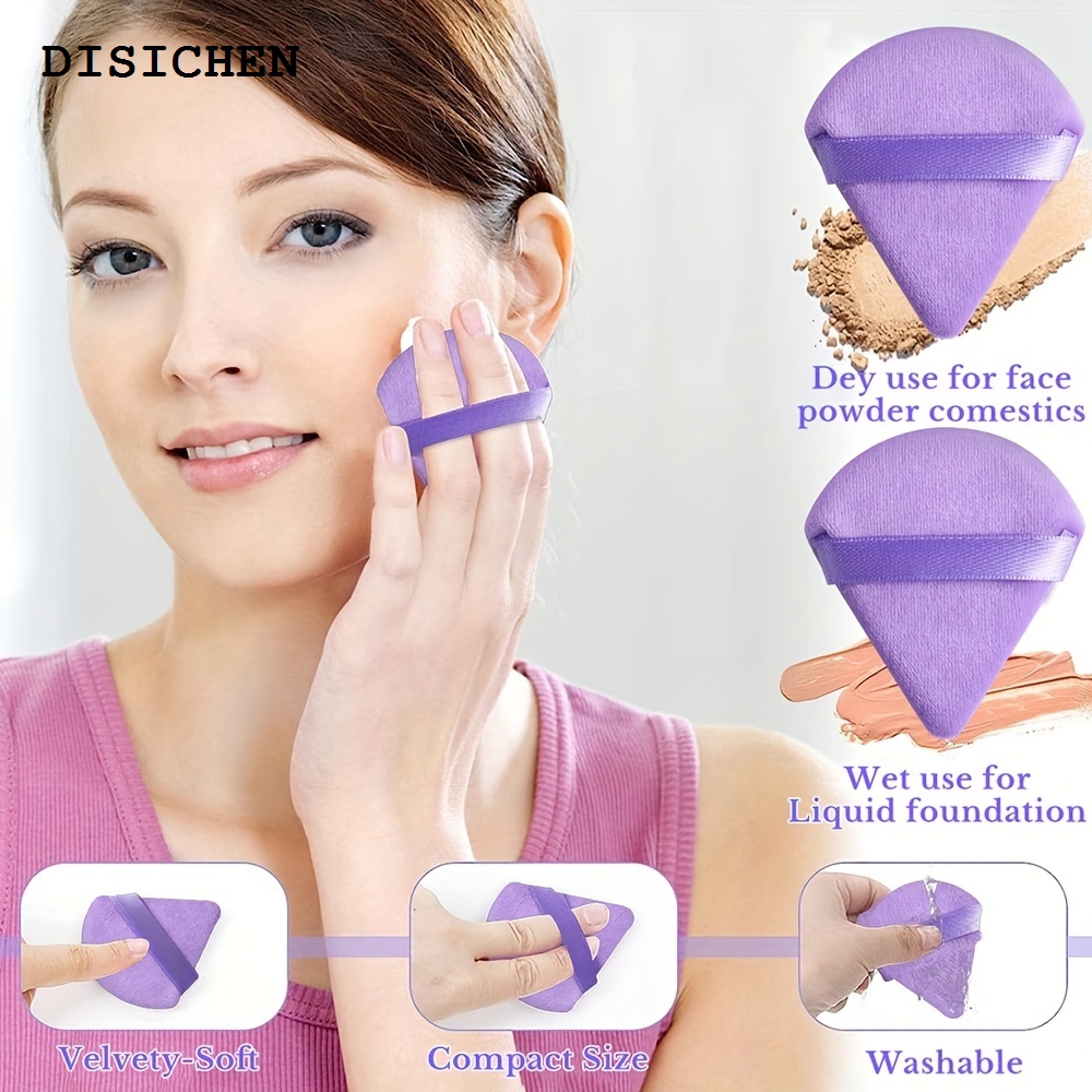 DISICHEN 【2025 Version】 12pcs/Set Makeup Sponges and Puffs - Soft Beauty Blender Sponge Finger Puff Triangular Makeup Puff - Daily and Travel Use