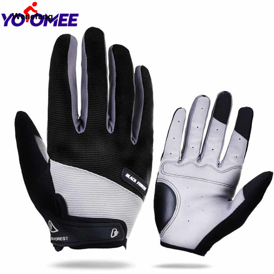 Wenefang Yoomee 1 Pair Outdoor Men's Full Finger Cycling Gloves Mountain Bike Motorcycle Gloves Long Finger Bicycle Gloves