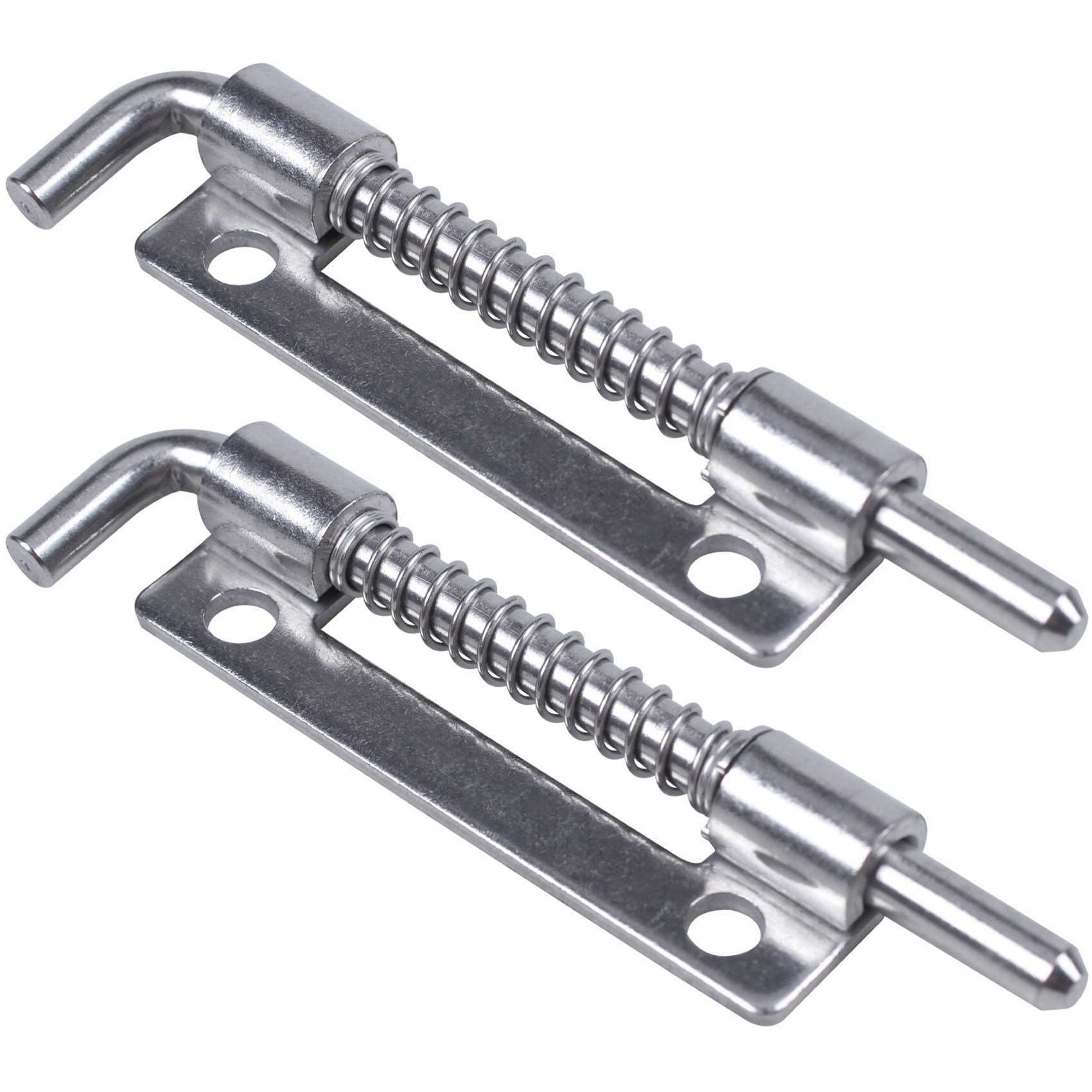 fasdaga 2X Hardware Spring Loaded Metal Security Barrel Bolt Latch 3.5 inch Long Silver Tone