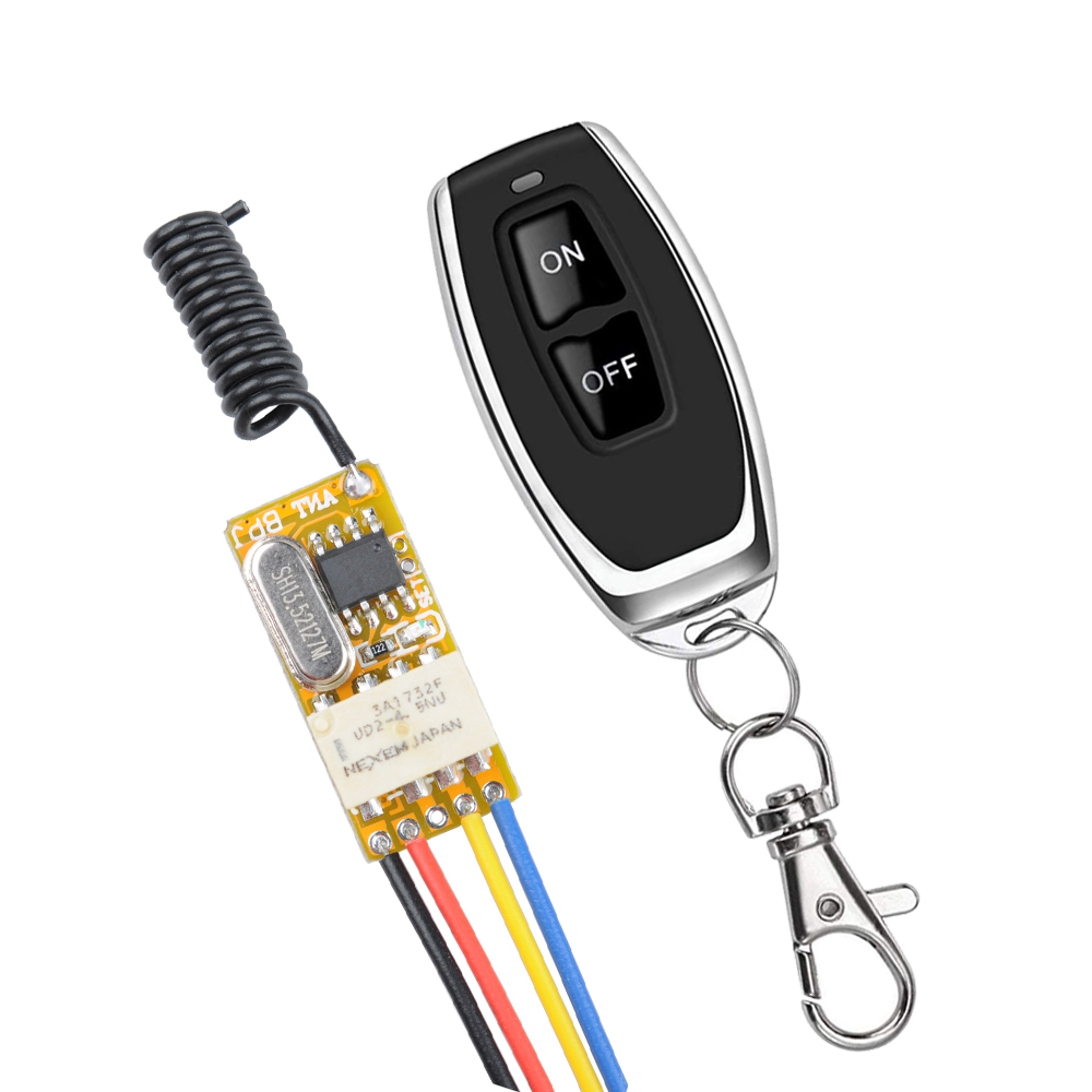Profesional 3.7V Tiny RF Remote Control Switch 433Mhz 4.2V 5V 6V 9V 12V Small Relay Contact Wireless Switches NO COM NC Multi-functional