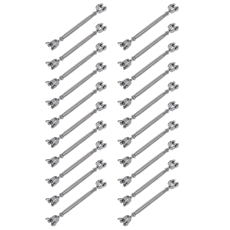 20X 304 Stainless Steel Rigging Screw Closed Body Jaw Jaw Turnbuckle 7/32 Inch Thread