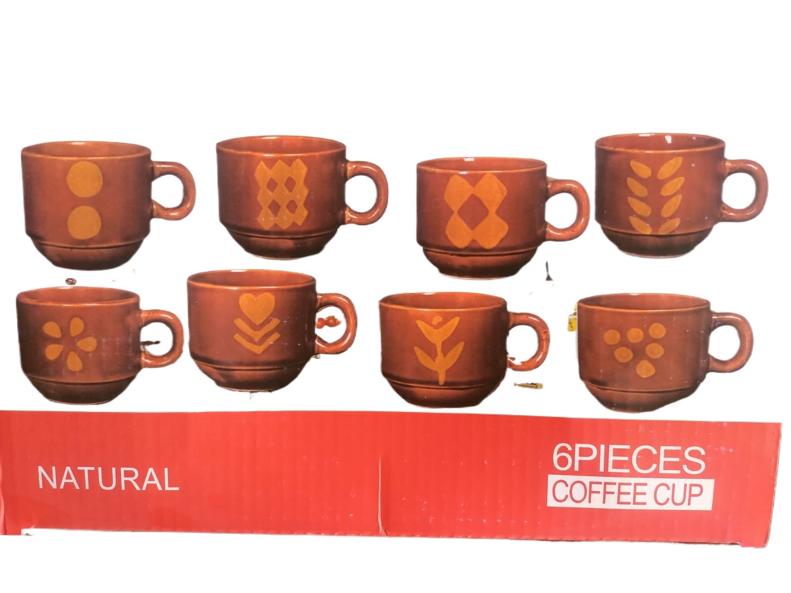 Coffee Tea Cup Set of 6 Pcs Natural