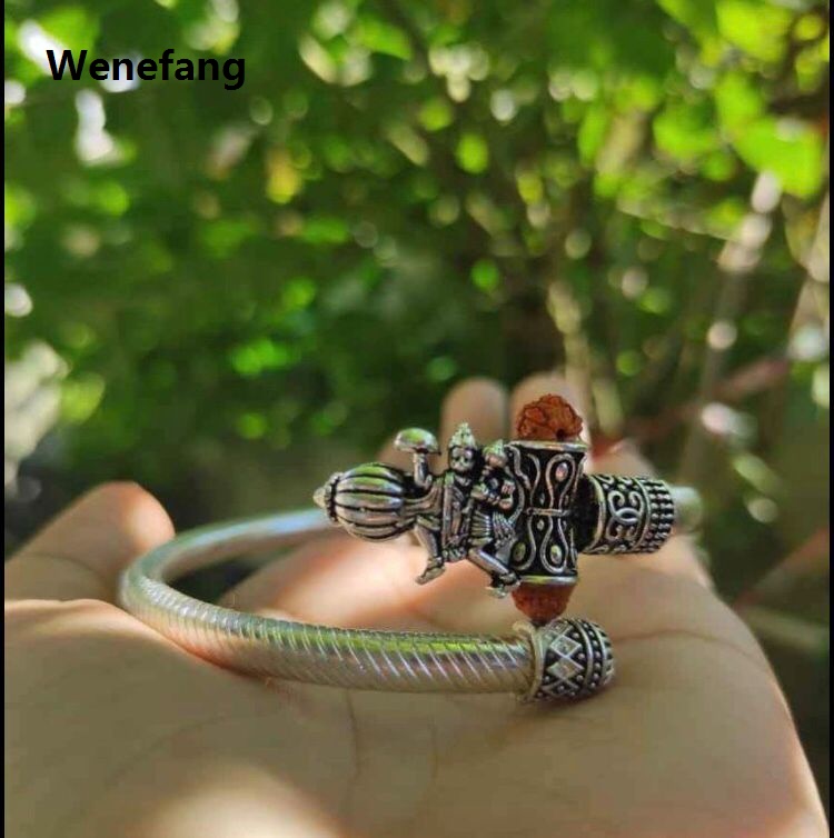 Wenefang Anjaneyar/Hanuman Kada Bangle - Silver