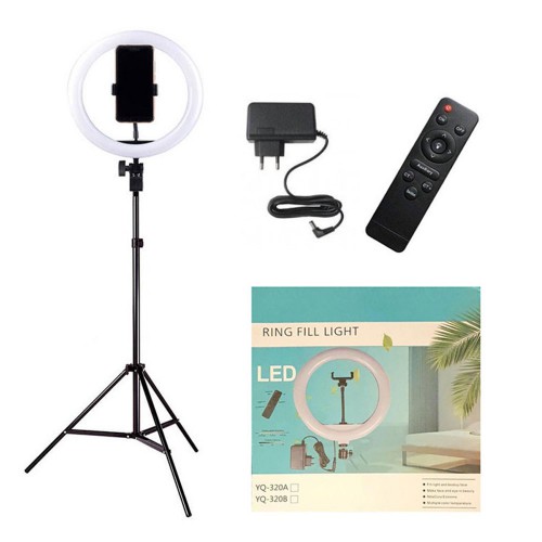YQ-320A Ring Light 30cm with Stand,12 30W Dimmable LED Ring Light with Remote Control and Touch Key