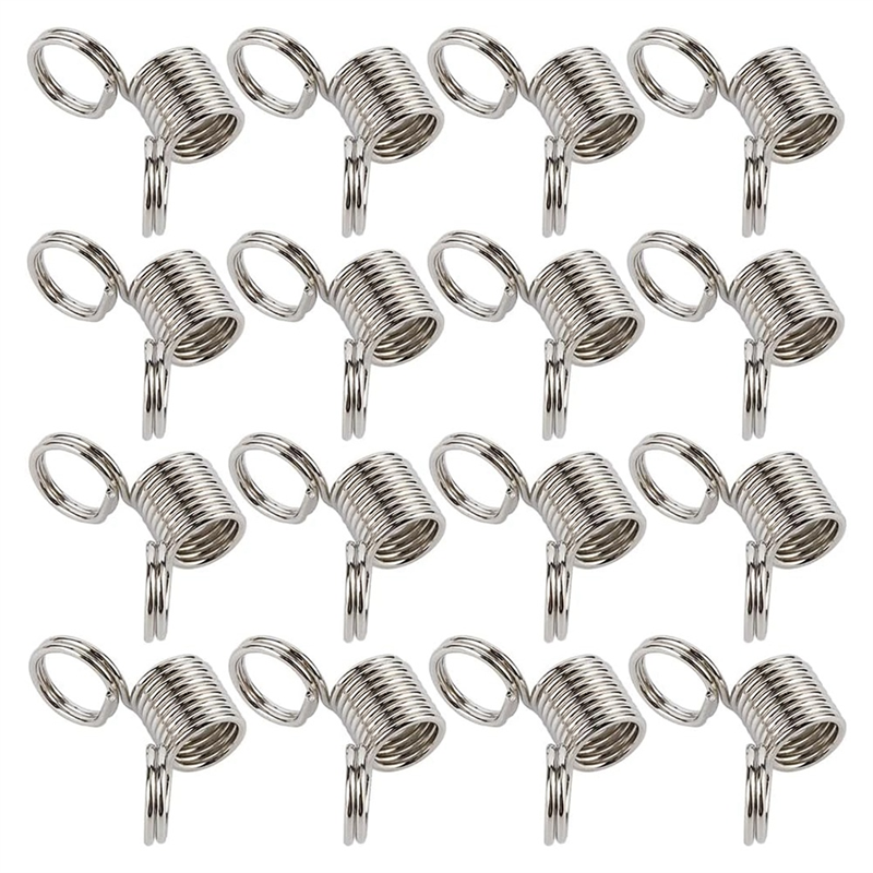 60Pcs Stainless Steel Beads Stopper Beads Stoppers Combo Pack Silver Small Spring Clamps Stoppers for Jewelry Making