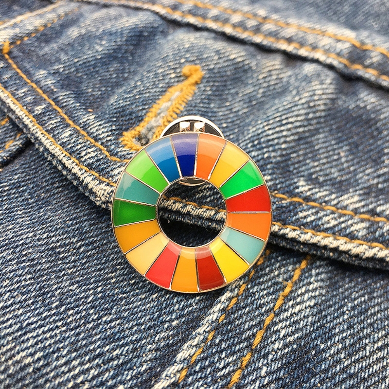 Yuanyan 2024 New The Sustainable Development Goals Brooch United Nations SDGs Rainbow Pin Badge