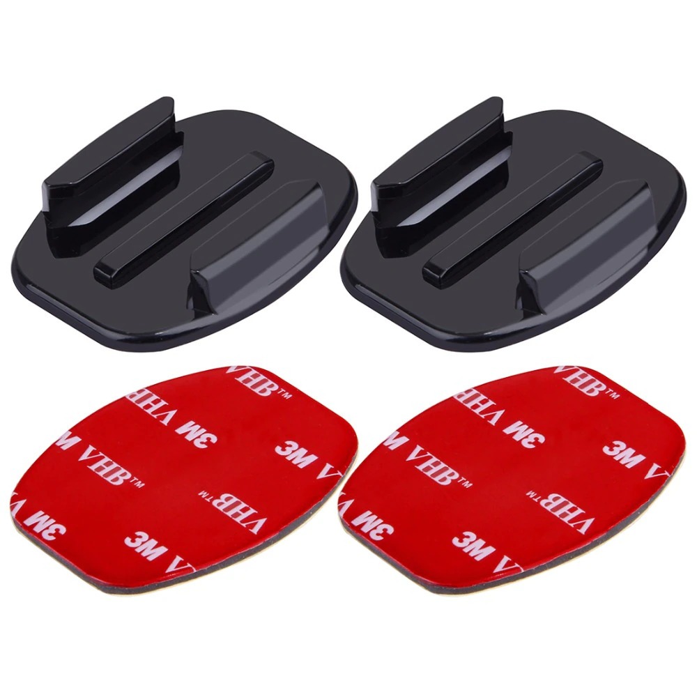 2 Flat Mounts + 2 Adhesive Stickers For Gopro Hero