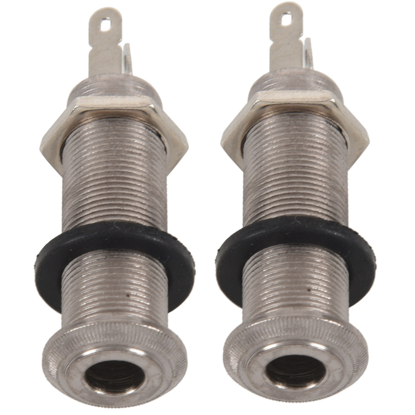 fasdaga 2X Electric Guitar Jack Chrome Threaded Cylinder Output Input Jack Plug Sockets 1/4 Inch for Electric Guitar