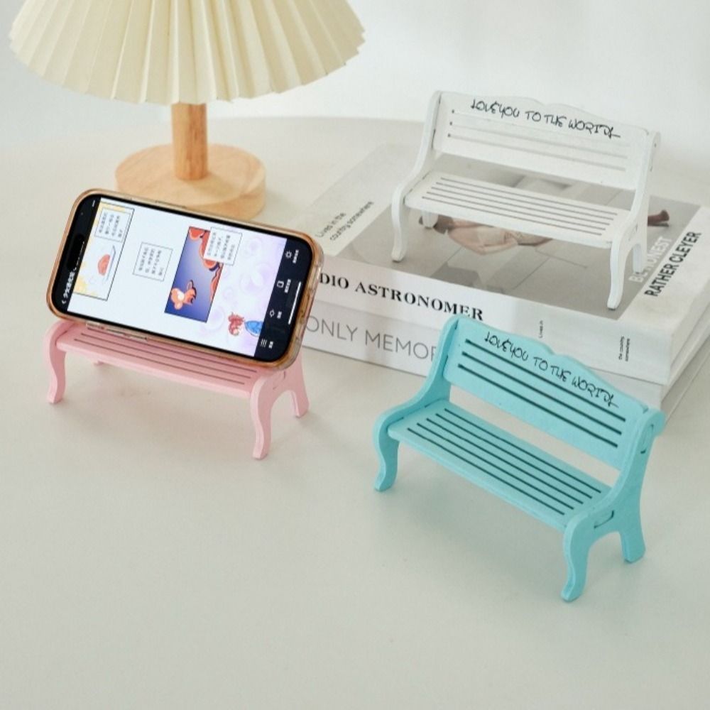 2Pcs Garden Ornaments Wooden Doll Chairs Background Props Miniatures Small Bench Table Decor Dollhouse Furniture Mini Stool DIY House