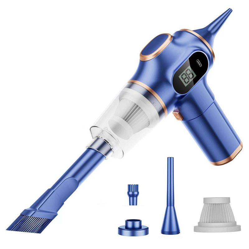 Wireless Car Vacuum Cleaner Portable Robot Vacuum Cleaner Handheld Car Household Cleaning Appliance Blue B