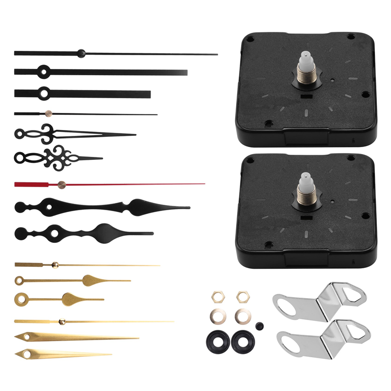 FORIDE 12 PCS Wall Quartz Clock Movement Mechanism DIY Replacement Repair Tool Part Clock Motor Kit with Different Clock Hands