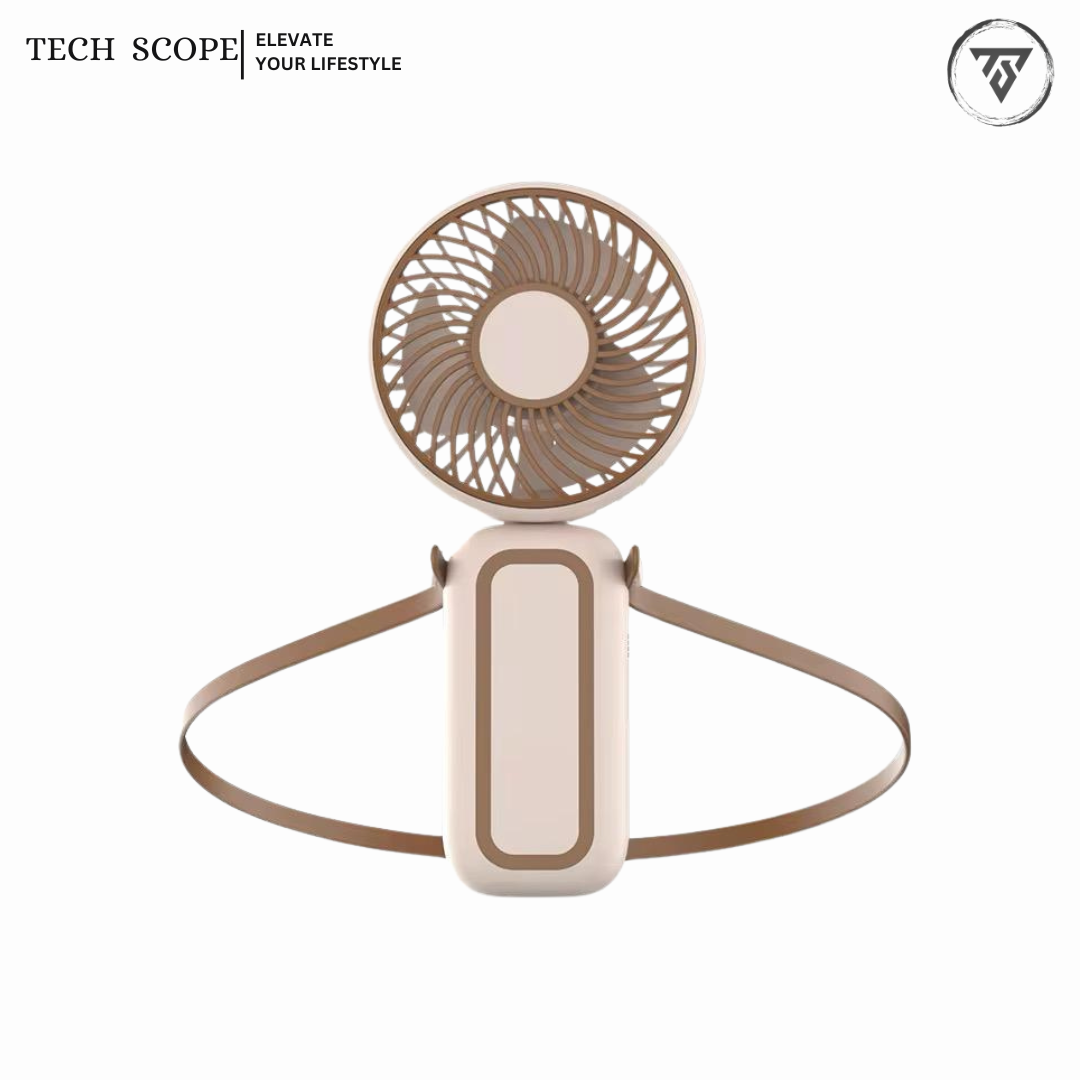 Mini Cute Hand Fan for Summer - Multicolor Portable Fan with Neckband
