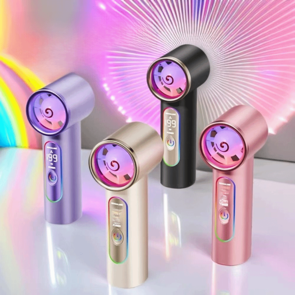 Personal Cooling Turbo Fan Blades Mini Handheld Fan Fast Airflow Strong Airflow Portable Turbo Fan Compact Design Efficient Cooling Ice Cooling Fan Travel