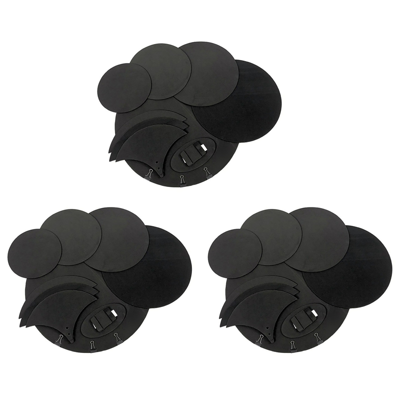 30Pcs Drum Mute Pads Kit Snare Drum Sound Off Mute Muffler EVA Quiet Practice Pad Set Percussion Accessories
