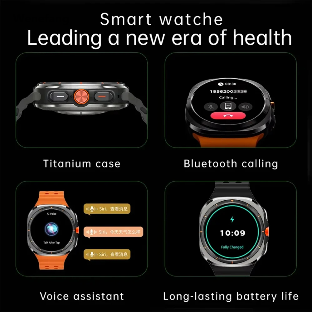 Wenefang 2025 For Samsung Galaxy Watch 7 Ultra GPS NFC Smart Watch Men Outdoor 2025 Sport Man AMOLED BT Call IP68 Galaxy 6 Upgraded Smartwatch