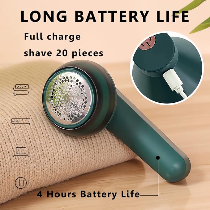 Prime Picks Premium Rechargeable Electric Lint Remover & Fabric Shaver | Portable Clothes Defuzzer | Sweaters, Blankets, Jackets, Upholstery | Pet Hair, Pilling & Bhur/Bhuwa Remover