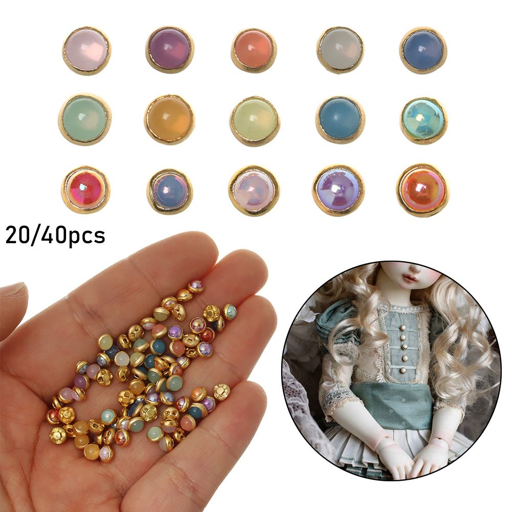 20/40pcs Cute Dollhouse Miniature Accessories Pullip Clothing Sewing DIY Doll Clothes 1/6 Dolls Mini Pearl Buttons