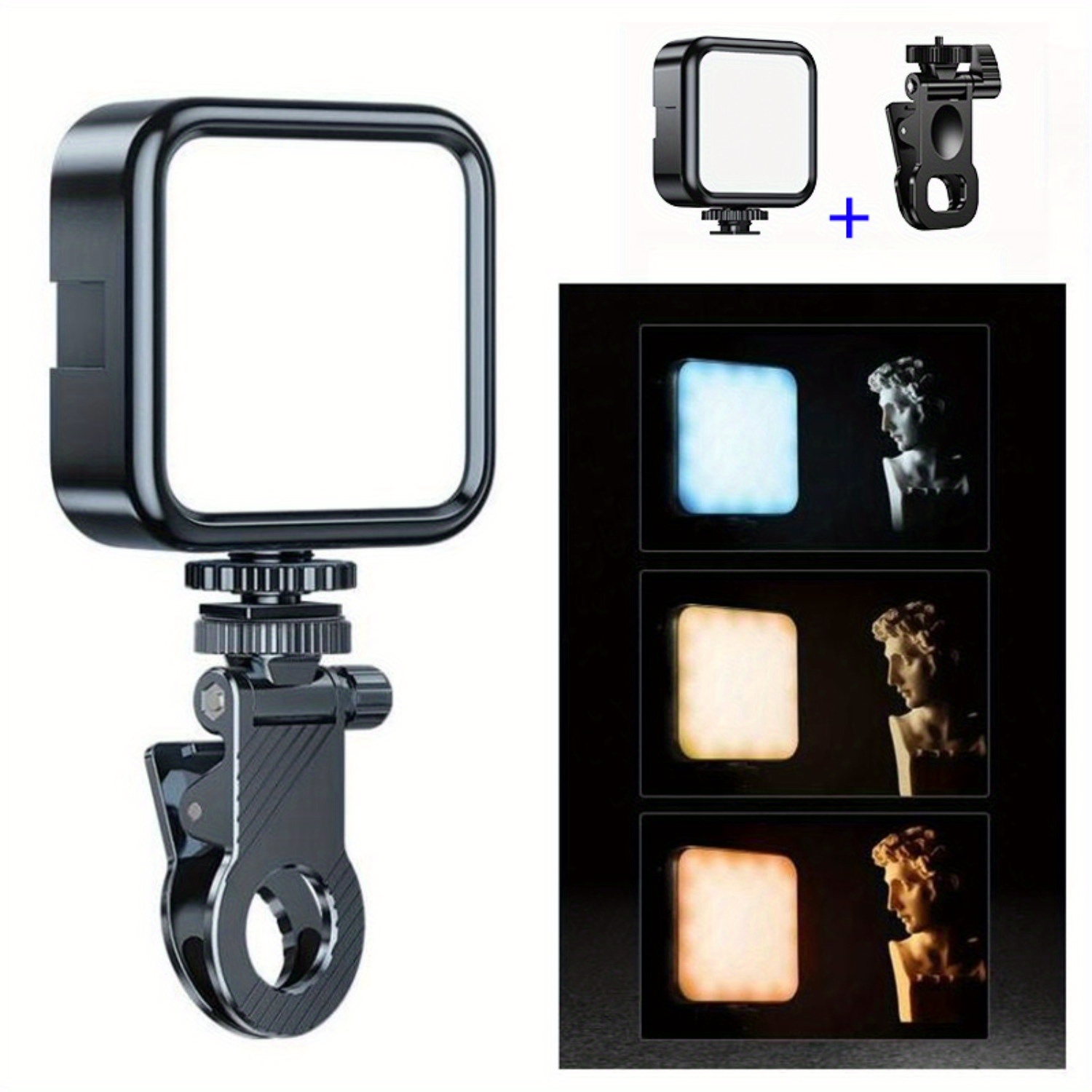 Portable mini selfie fill light rechargeable with 3 modes adjustable brightness clip on phone and computer fill light