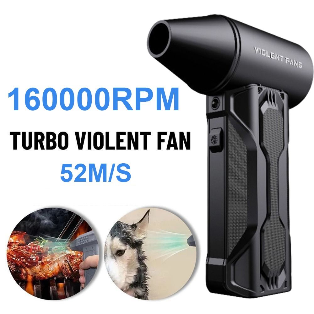 Hand Held Wind Speed 52m/s 160000RPM Turbofan Dust Removal Powerful High Power Jet Fan Dust Blower Snow Whiz LED Turbo Blower Car Cleaning