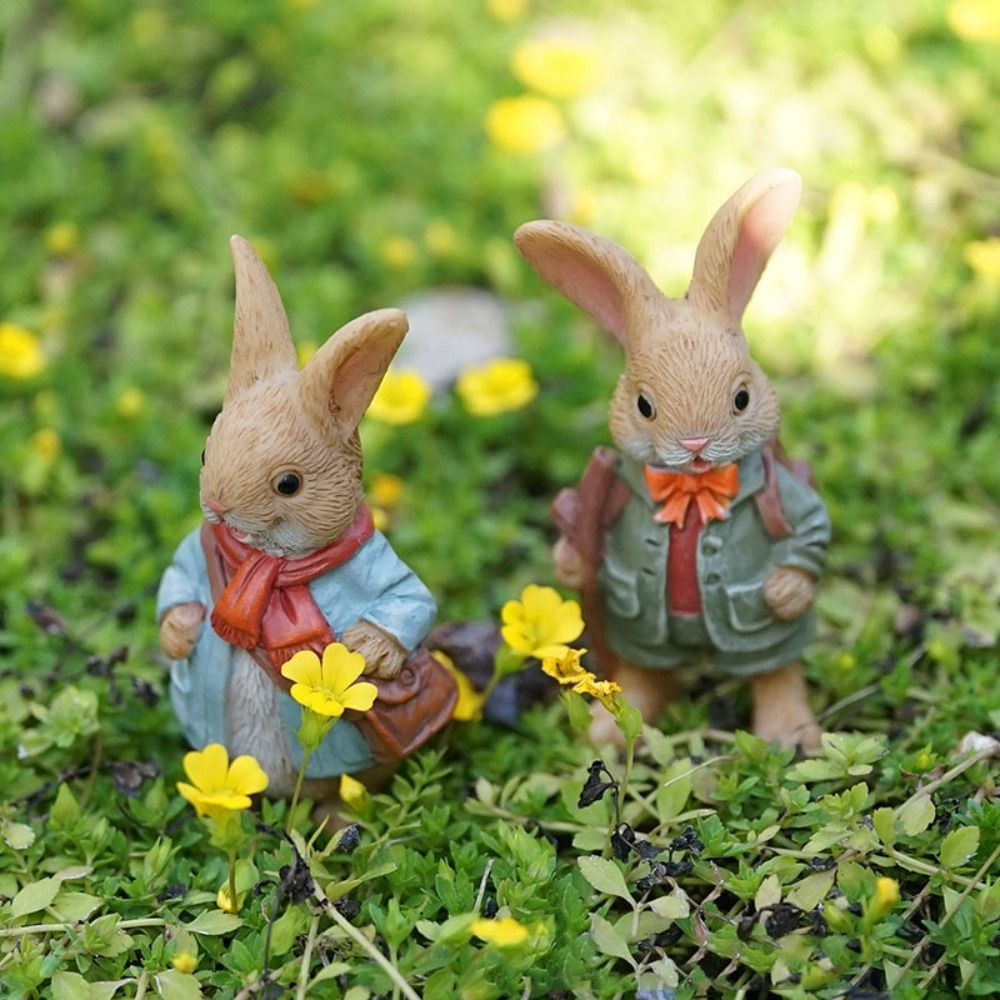 New Cute Pastoral Bunny Ornaments Rabbit Turtle Animal Flower Pot Decoration Garden Decoration Potted Ornaments
