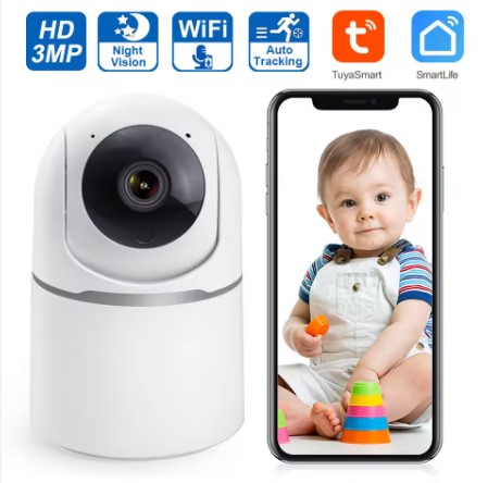 3 MP Tuya Smart Wireless WiFi Baby Monitor Camera with RJ45 Port
