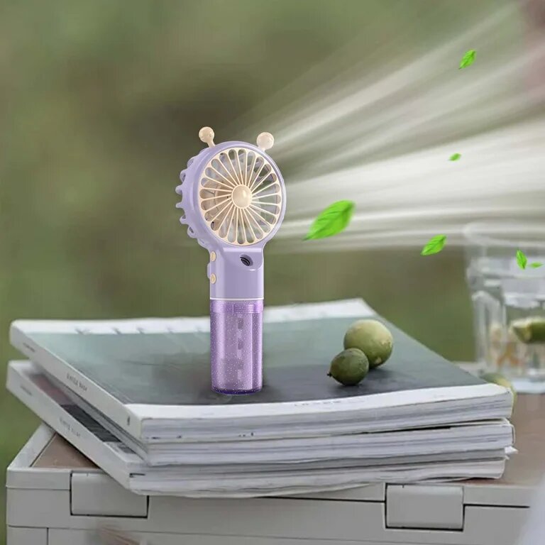 Portable Fans That Blow Cold Air Rechargeable Portable Handheld Misting Fan - Rechargeable Battery Operated Spray Mist Fan - Outdoors Misting Personals Cool Device - Cool Fans for Makeup Travel Beach