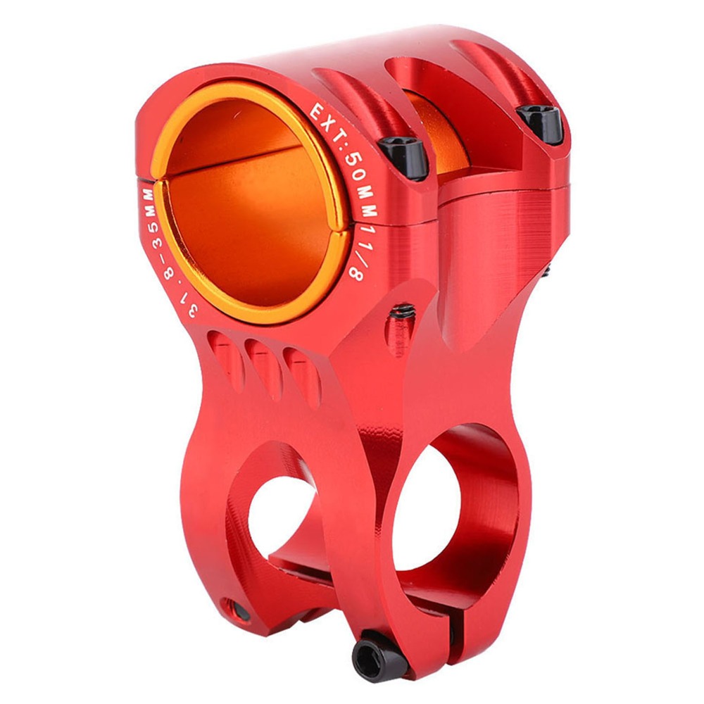 Durable Aluminum Alloy Handlebar Stem 50MM Length Lightweight Bicycle Short Handlebar Stem 0 Degree Easy to Install Bike Handlebar Stem Bike Upgrade