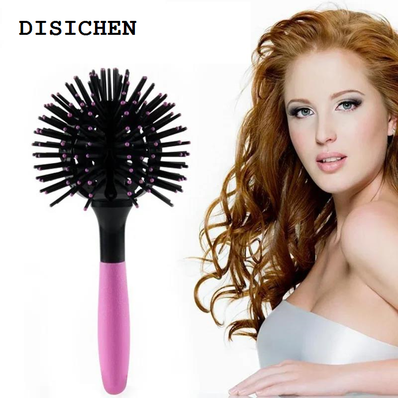 DISICHEN 3D Round Hair Brushes Comb Salon Make Up 360 Degree Ball Styling Tools Magic Detangling Hairbrush Heat Resistant Hair Comb