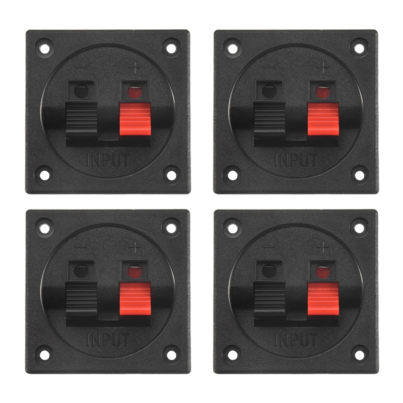 DIY Home Car Stereo Screw Cup Connectors Subwoofer Plugs 2-Way Speaker Box Terminal Binding Post, 4 Pcs Black