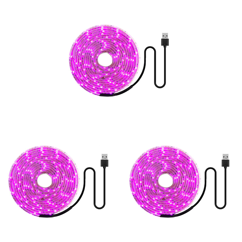 OUMERY 3X LED Grow Light Full Spectrum 5V USB Grow Light Strip 2835 LED Phyto Lamps for Plants 100cm