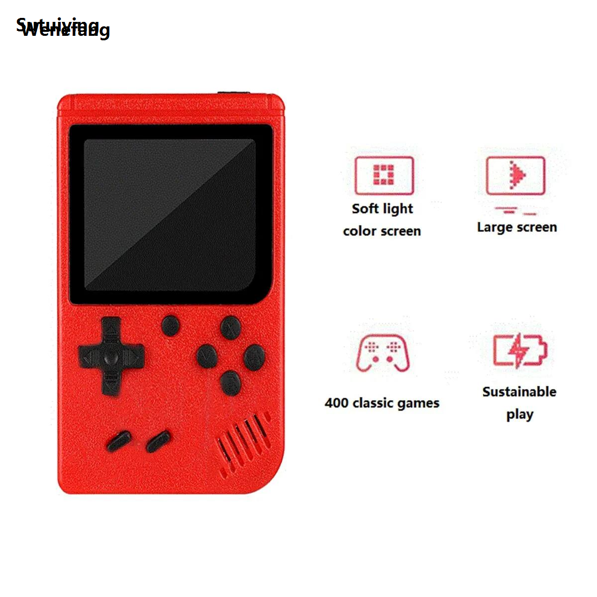 Wenefang Sutuiying A Red Retro Classic Games Children's Handheld Small Game 2025 Console Luxury With 400 Game Charging Can Be Connected To The TV