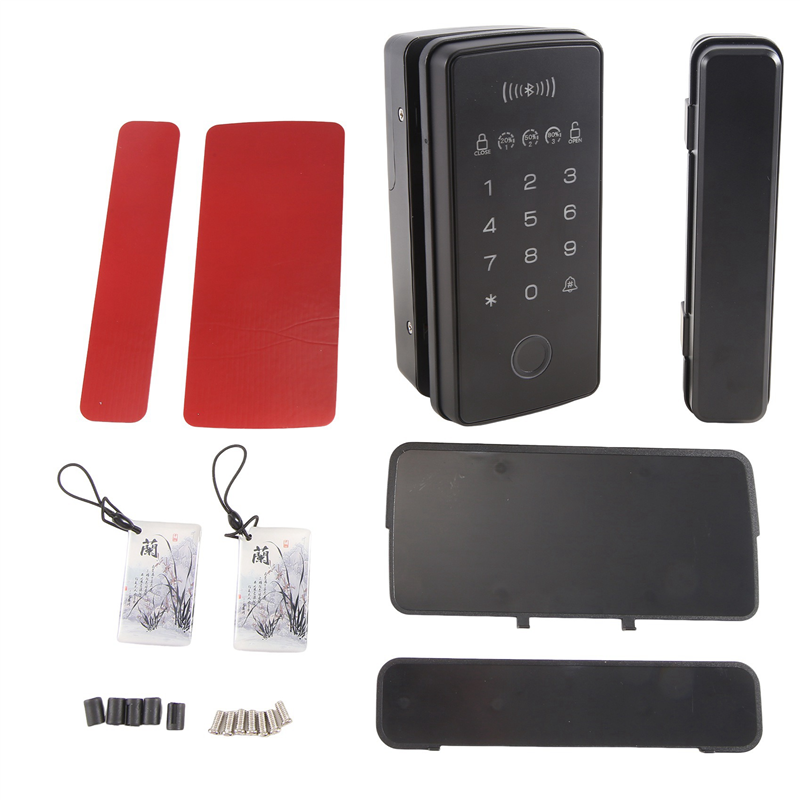 Framed Double Door No Hole Door Fingerprint Lock Password Swipe Card
