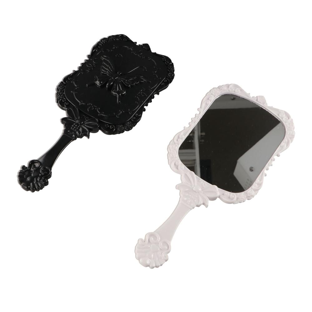 Elegant European Style Butterfly Pattern Cosmetic Mirror High-definition Square Handheld Beauty Mirror No Deformation Portable Make-up Mirror Girl