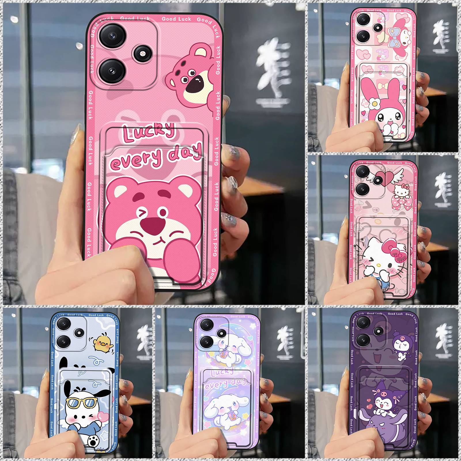 Anti-dust Soft case Phone Case For Redmi Note12R/Redmi12R 5G/12 5G/Poco M6Pro 5G Card sleeve Cartoon Cover Back Cover