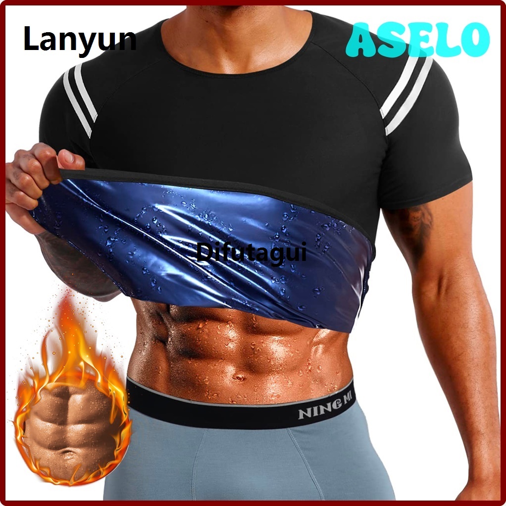 Difutagui CXZD Men Sauna Shaper Vest Thermo Sweat Shapewear Tank Tops Slimming High Quality Vest Waist Trainer Fitness Workout Zipper Shirt Fat Burning