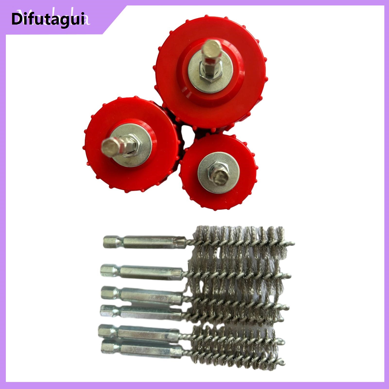 Difutagui Mosbeha Fast Copper Pipe Cleaning Solution 3pcs Copper Pipe Cleaner Set for Power Drill Tube Cleaning Brush with Stainless-steel Bristles Ideal for Cleaning Copper/bronze/brass Pipes 1/2 3/4 1 Sizes Wire