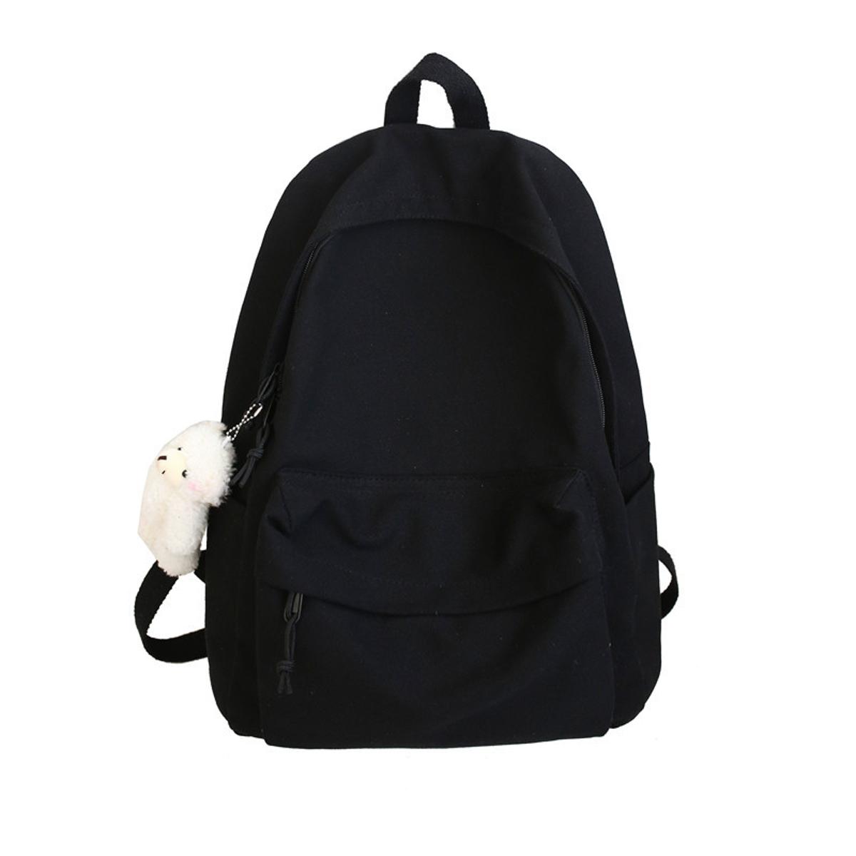 Xiulong New Fashionable BackpackinsWomen's Canvas Backpack New Korean College Solid Color Girl Schoolbag