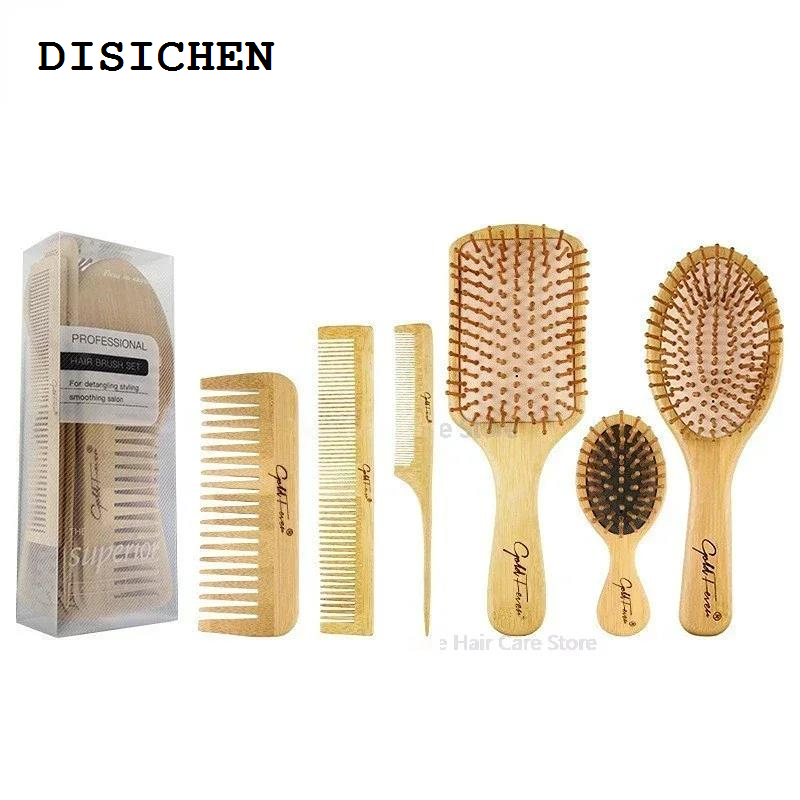 DISICHEN Affordable Wooden Bamboo Hair Brush Air Massage Comb Anti-static Scalp Combs Airbag Hairdressing Healthy Reduce Hair Loss Styling Tools